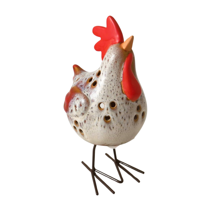 Ceramic Chicken Tealight Holder – Quirky Farmhouse Animal Candle Holder