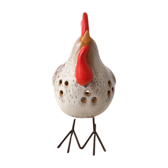 Ceramic Chicken Tealight Holder – Quirky Farmhouse Animal Candle Holder