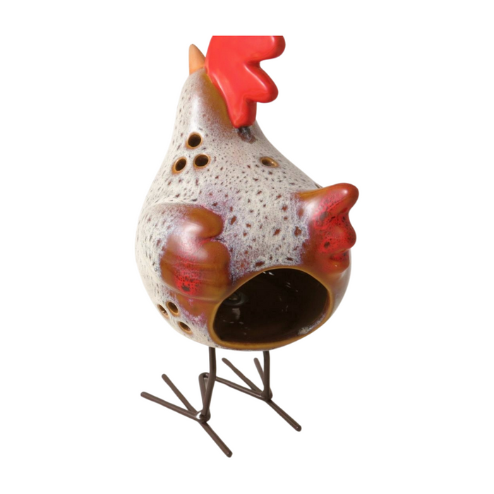 Ceramic Chicken Tealight Holder – Quirky Farmhouse Animal Candle Holder