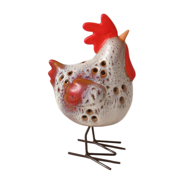 Ceramic Chicken Tealight Holder – Quirky Farmhouse Animal Candle Holder