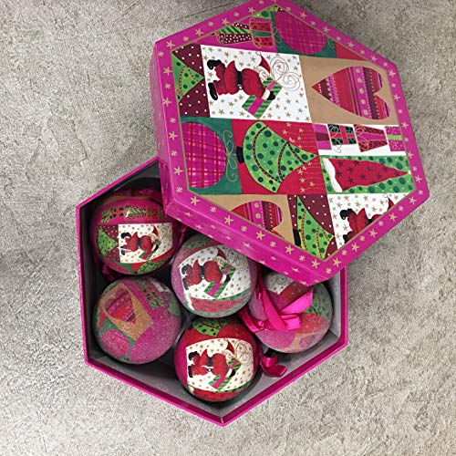 Country Baskets Boxed Set of 7 Bright Christmas Baubles