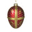 Gold & Red Decorated Glass Hanging Egg