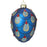 Gold & Blue Peacock Decorated Glass Hanging Egg