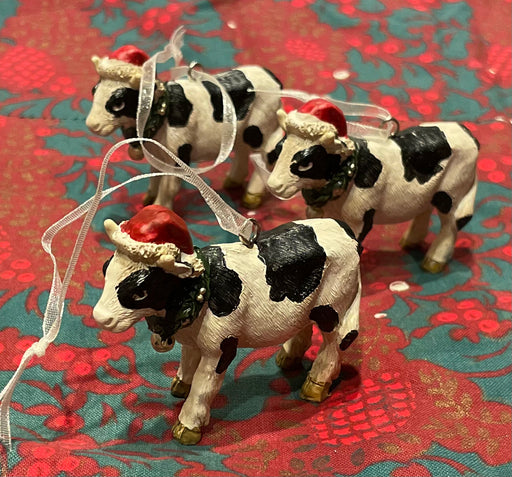 Cow Christmas Tree Decorations - Set of 3