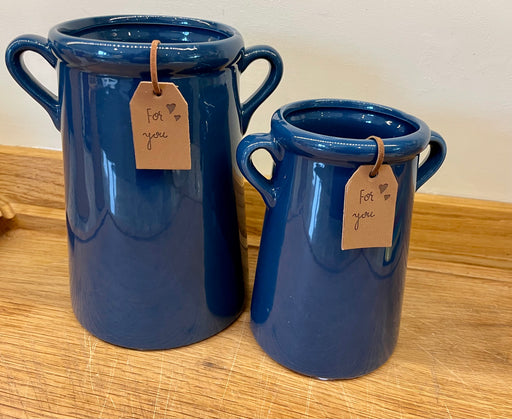 Blue Handle Urn Vase - Two Sizes