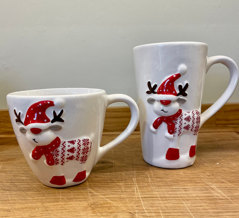 Christmas Mug - Short Reindeer Design