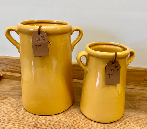 Yellow Handle Urn Vase - Two Sizes