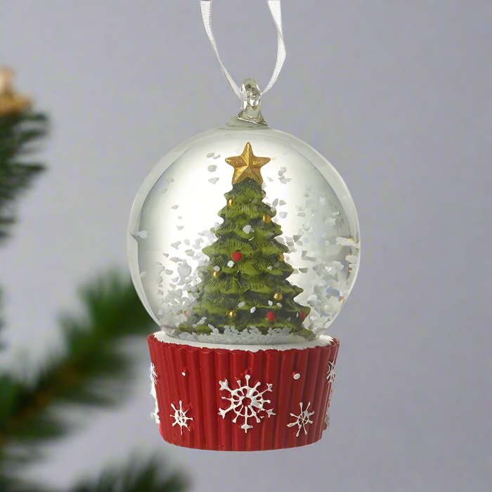 Mini Hanging Christmas Tree Snowglobe Bauble