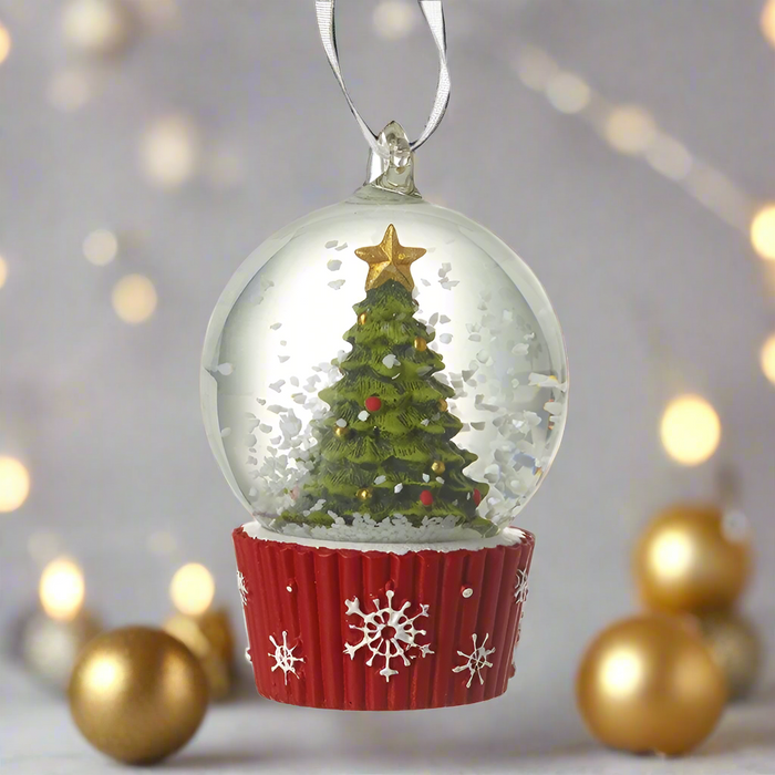 Mini Hanging Christmas Tree Snowglobe Bauble