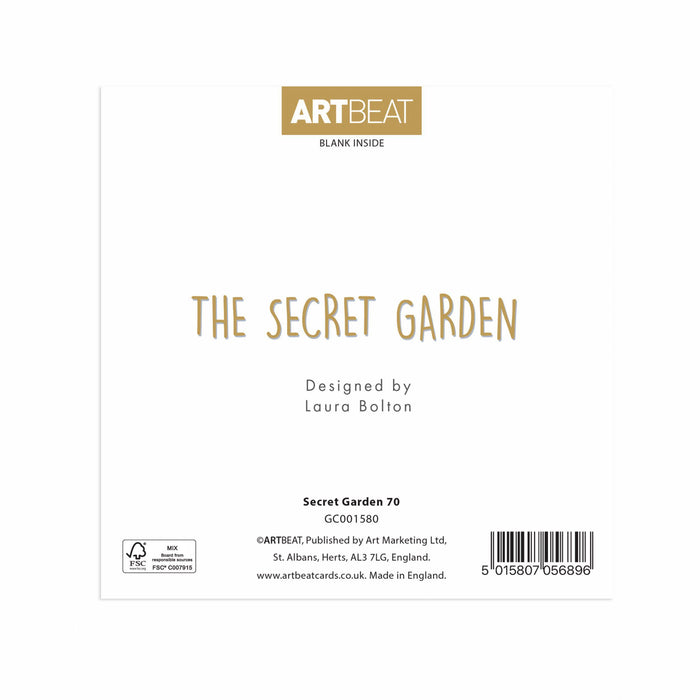 Ladies 70th Birthday Card - Secret Garden