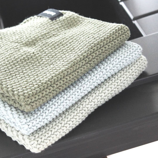 Knitted Cotton Towel Mint Green