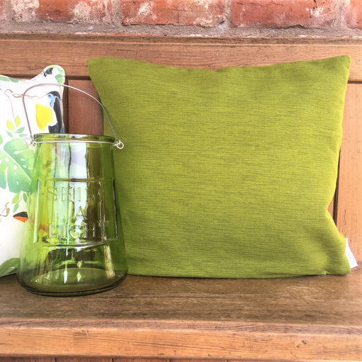 Green Ribbed Cotton Cushion