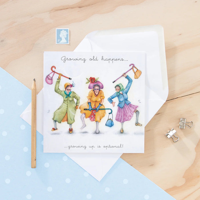 Growing Old happens.. Birthday Card - Berni Parker