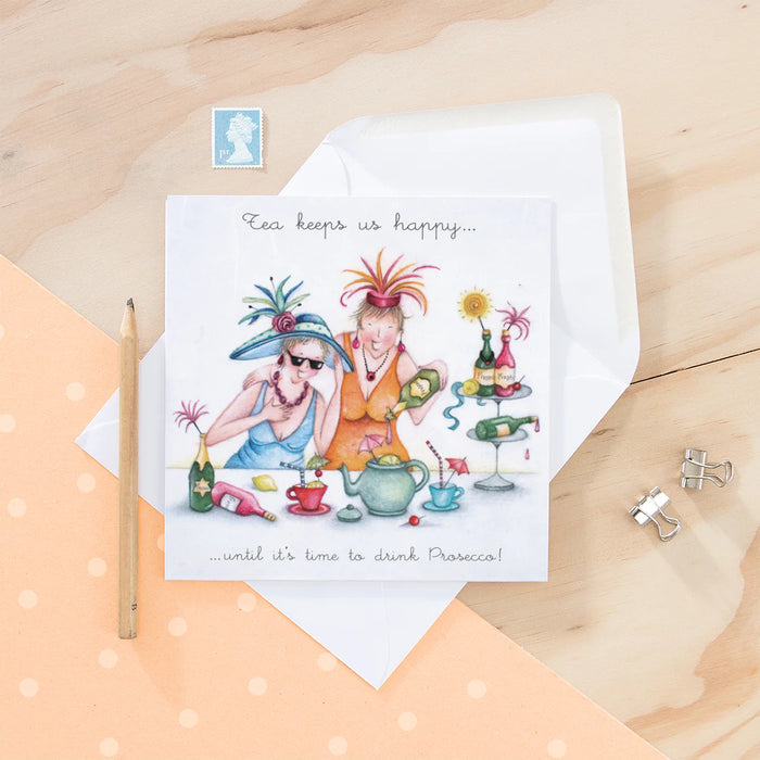 Tea Keeps Us Happy Card - Berni Parker