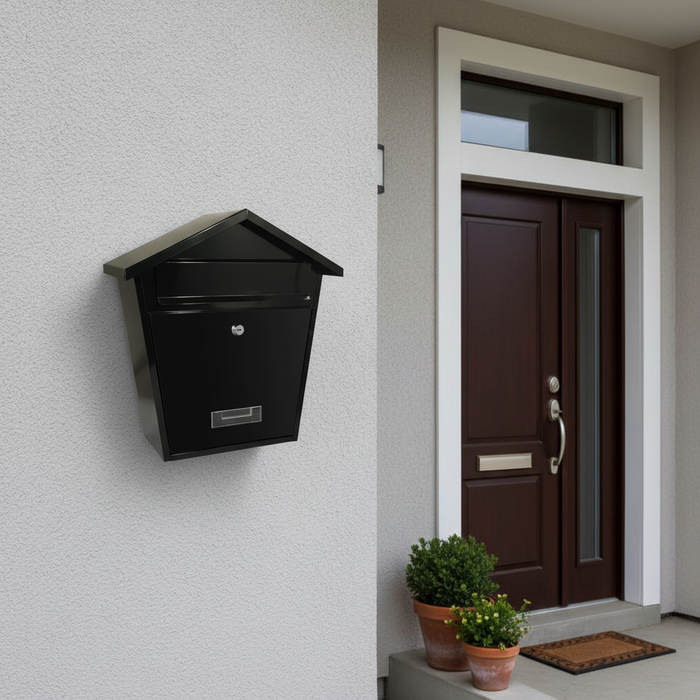 Post Box - Pitched Top wall mounted post box