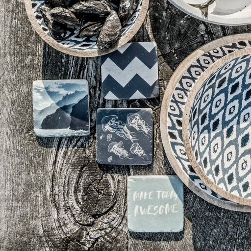 Ceramic Coastal Coaster Set