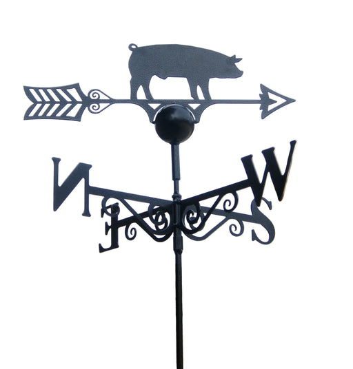 Pig Weathervane - UK Made Solid Steel - GingerInteriors.co.uk