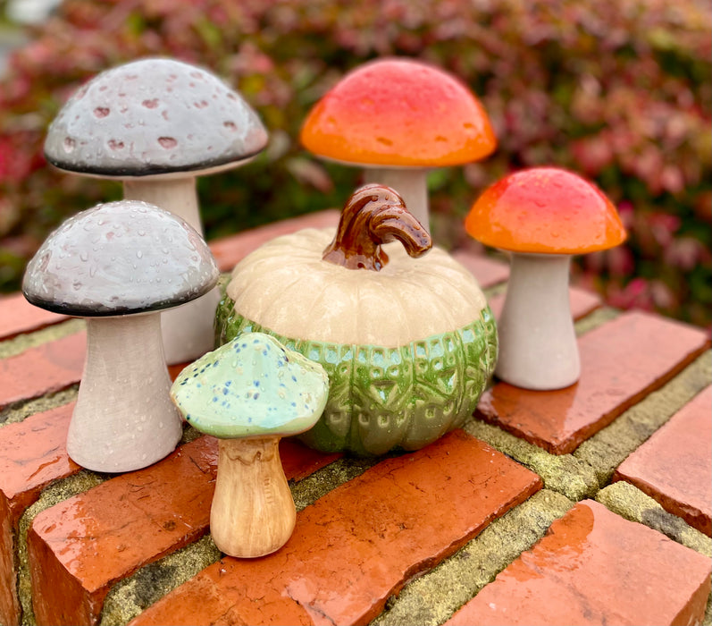 Ceramic Orange Toadstool - Two Sizes