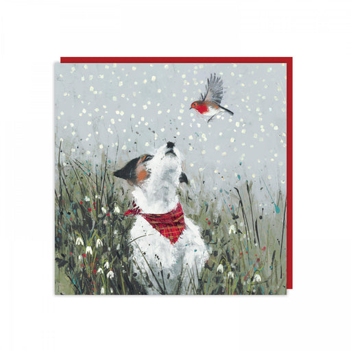 Dog Christmas Cards -Feathered Friend - Pack of 6