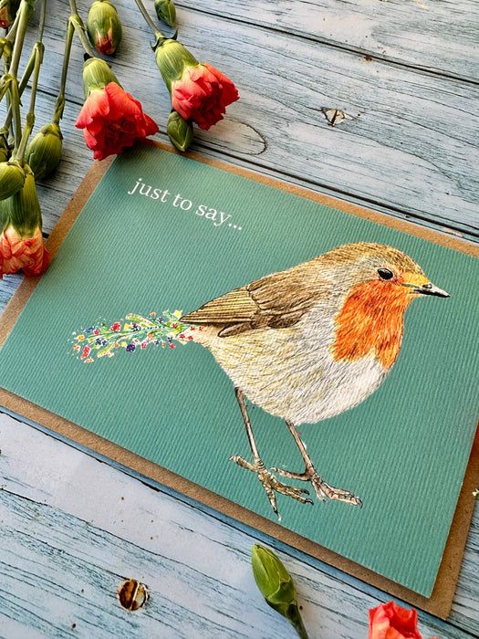 Robin Just to say | Eco Friendly Card Blank Wildlife British