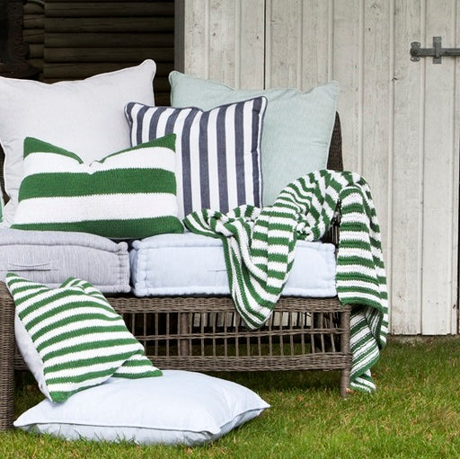 Striped Knitted Feather Cushion