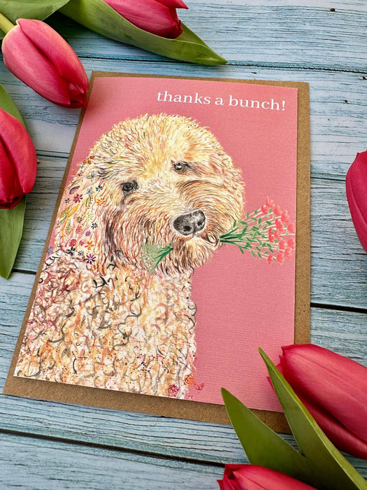 Thanks a bunch dog | Eco Friendly Card Cute Colourful