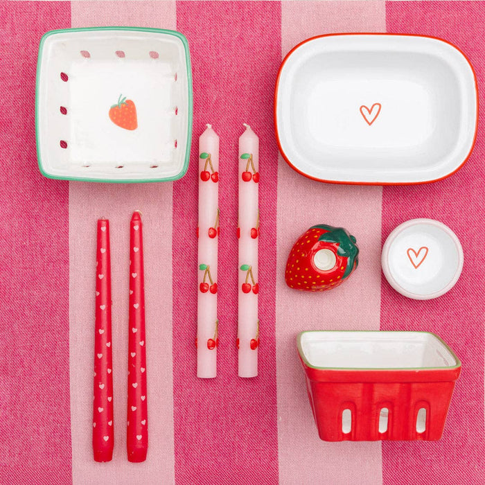 Strawberry Ceramic Punnet – 15cm Stoneware Fruit Bowl for Kitchen Decor