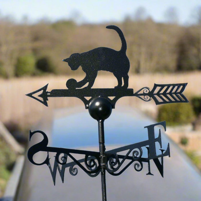 Cat Weathervane - UK Made Solid Steel