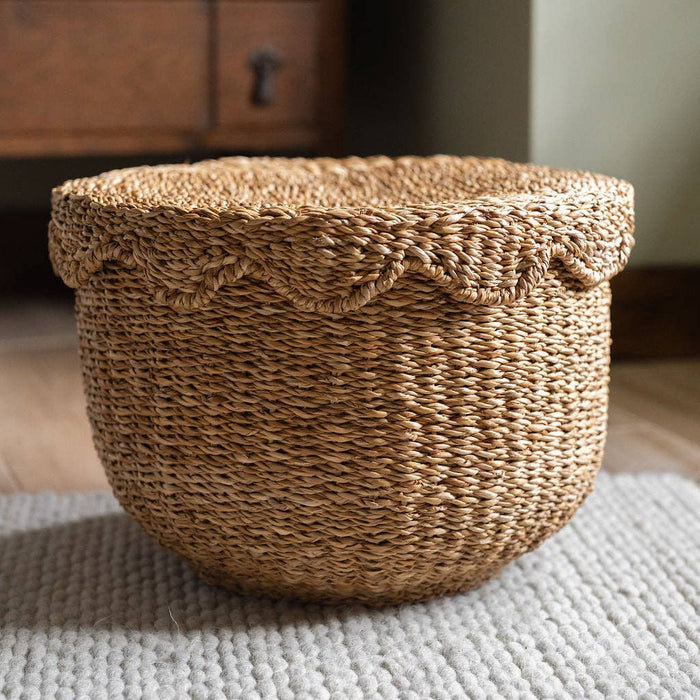 Bangali Seagrass Storage Baskets with Lid – Set of 3 Woven Baskets