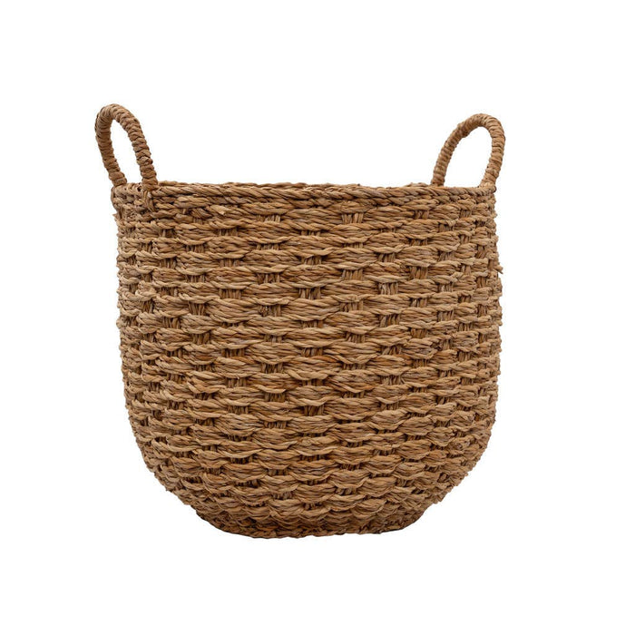 Banar Handwoven Seagrass Basket Set of 2 – Natural & Bleached Seagrass.