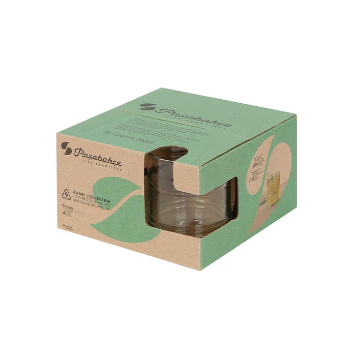 Pasabahce Aware Recycled Glass Tumbler Set of 4 – 280ml