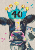 40th Birthday Card - Cow- Sarah Kelleher