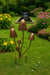 Handmade bronze powder coated mushrooms stake 80cm - GingerInteriors.co.uk