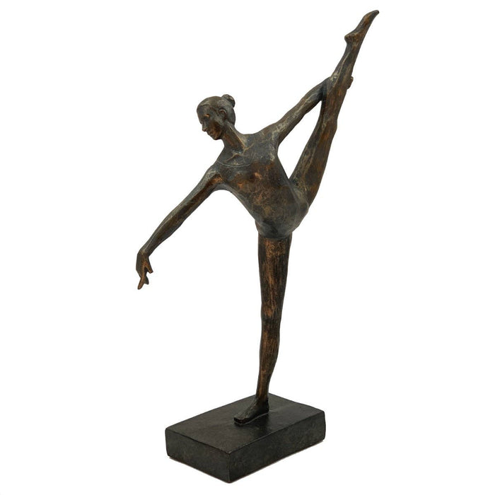 Bronze Effect Ballerina Ornament – Arabesque Pose - 32cm tall