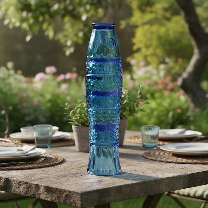 Fish Stacking Drinking Glass - Set of 4 - Blue