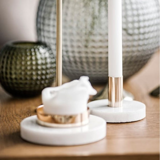 White Marble Pillar Candle Holder