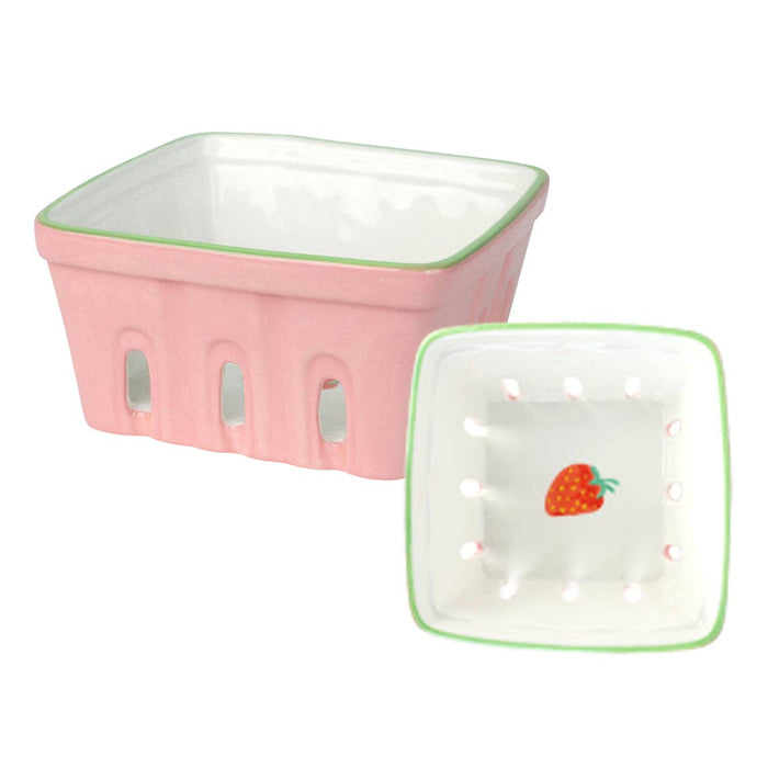 Strawberry Ceramic Punnet – 15cm Stoneware Fruit Bowl for Kitchen Decor