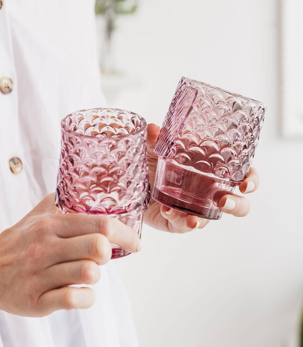 Fish Stacking Drinking Glass - Set of 4 Pink