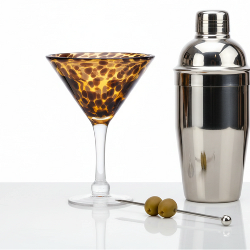Large Martini Glass Leopard Print - GingerInteriors.co.uk