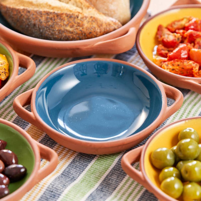 Sintra Terracotta Serving Dish – Large Stoneware Tapas & Sharing Platter - Ink Blue