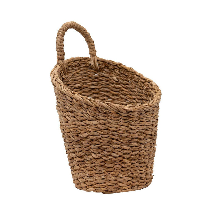 Kompo Seagrass Hanging Storage Baskets Set of 2 | Natural Wall Baskets with Handles