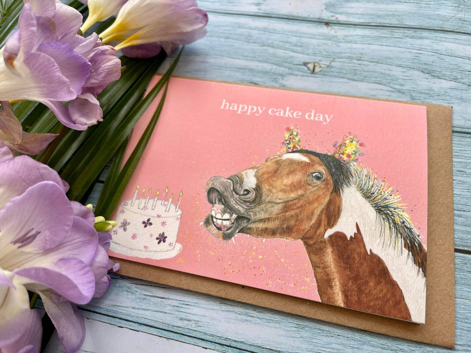 Happy Cake Day | Eco Friendly Card Horse Birthday Funny