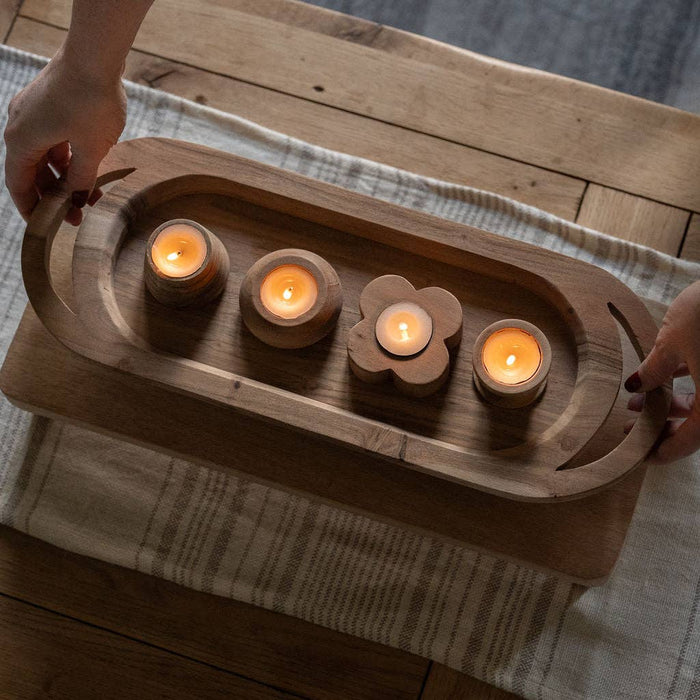 Reims Acacia Wood Serving Tray – Narrow Wooden Display & Serving Tray