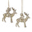 Set of 2 Gold Reindeer Hanger Tree Decorations