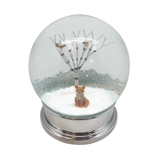 Christmas Snow Globe with Fox Winter Scene