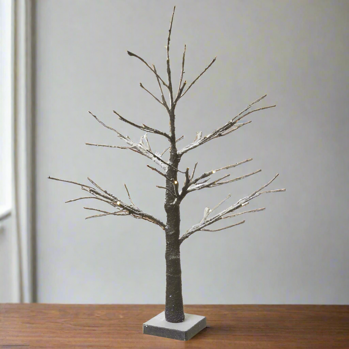 Snow Covered LED Light Up Christmas Tree 60cm