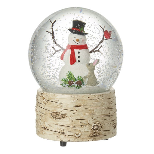 Musical Snowman And Rabbit Snowglobe