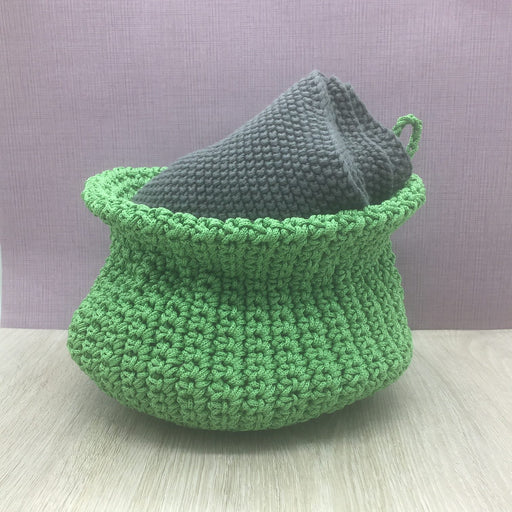 Knitted Green Storage Basket