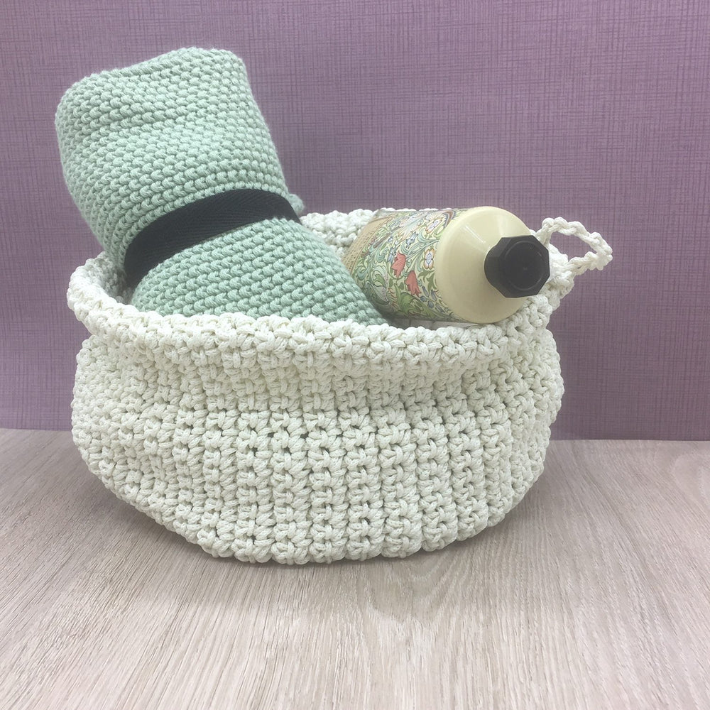 Knitted White Storage Basket