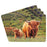 Highland Cow & Calf Placemats and Coasters - The Country Life - Set of 4 - The Leonardo Collection